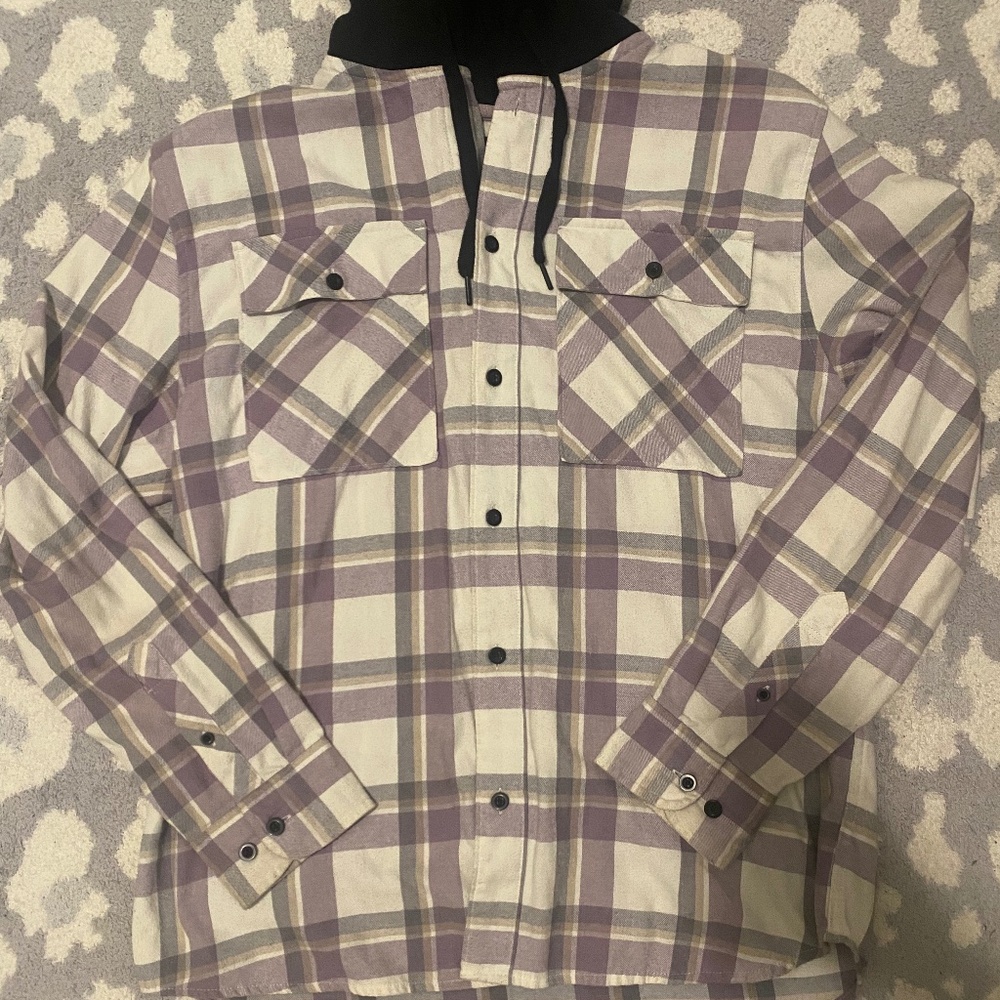 No Boundaries Hooded Flannel